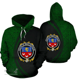 Irish House of MACLOUGHLIN (Tirconnell) Coat of Arms Irish Family Crest Hoodie Black Green Circle Style Hoodie