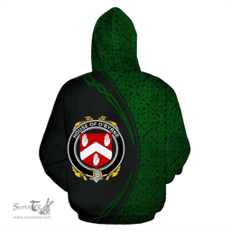 Irish House of O'BYRNE Coat of Arms Irish Family Crest Hoodie Black Green Circle Style Hoodie