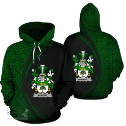 Irish Murphy (Wexford) Coat of Arms Irish Family Crest Hoodie Black Green Circle Style Hoodie