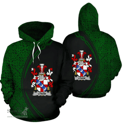 Irish Lynam or O'Lynam Coat of Arms Irish Family Crest Hoodie Black Green Circle Style Hoodie