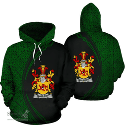 Irish Mallory Coat of Arms Irish Family Crest Hoodie Black Green Circle Style Hoodie