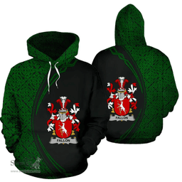 Irish Fallon or O'Fallon Coat of Arms Irish Family Crest Hoodie Black Green Circle Style Hoodie