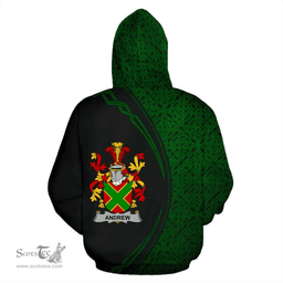 Irish Andrew Coat of Arms Irish Family Crest Hoodie Black Green Circle Style Hoodie