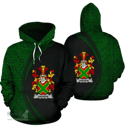 Irish Andrew Coat of Arms Irish Family Crest Hoodie Black Green Circle Style Hoodie