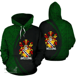Irish Perry Coat of Arms Irish Family Crest Hoodie Black Green Circle Style Hoodie