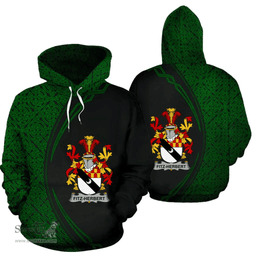 Irish Fitz-Herbert Coat of Arms Irish Family Crest Hoodie Black Green Circle Style Hoodie
