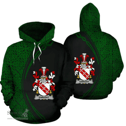Irish Enright Coat of Arms Irish Family Crest Hoodie Black Green Circle Style Hoodie
