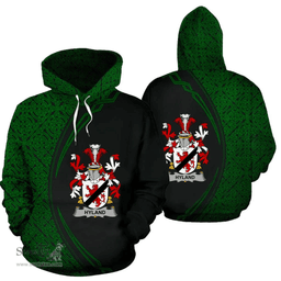 Irish Hyland or O'Hyland Coat of Arms Irish Family Crest Hoodie Black Green Circle Style Hoodie