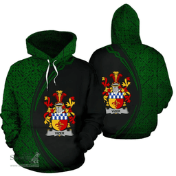 Irish Vizer Coat of Arms Irish Family Crest Hoodie Black Green Circle Style Hoodie
