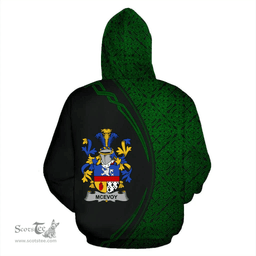 Irish McEvoy or McKelvey Coat of Arms Irish Family Crest Hoodie Black Green Circle Style Hoodie