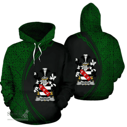 Irish Hadsor Coat of Arms Irish Family Crest Hoodie Black Green Circle Style Hoodie