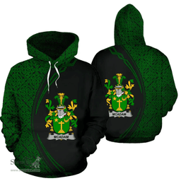 Irish McAdam Coat of Arms Irish Family Crest Hoodie Black Green Circle Style Hoodie