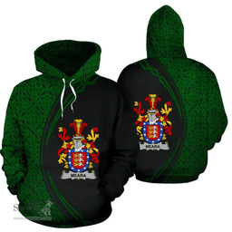 Irish Meara or O'Mara Coat of Arms Irish Family Crest Hoodie Black Green Circle Style Hoodie