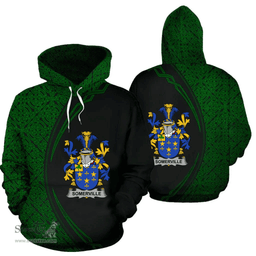 Irish Somerville Coat of Arms Irish Family Crest Hoodie Black Green Circle Style Hoodie