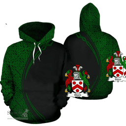 Irish Steen Coat of Arms Irish Family Crest Hoodie Black Green Circle Style Hoodie