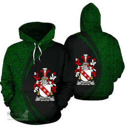 Irish Gilmore Coat of Arms Irish Family Crest Hoodie Black Green Circle Style Hoodie