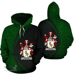 Irish Halie or O'Halie Coat of Arms Irish Family Crest Hoodie Black Green Circle Style Hoodie