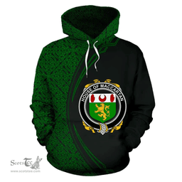 Irish House of MACCARTAN Coat of Arms Irish Family Crest Hoodie Black Green Circle Style Hoodie