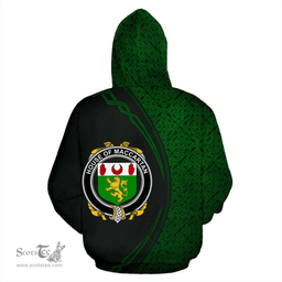 Irish House of MACCARTAN Coat of Arms Irish Family Crest Hoodie Black Green Circle Style Hoodie