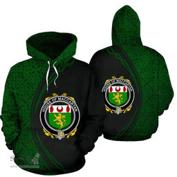 Irish House of MACCARTAN Coat of Arms Irish Family Crest Hoodie Black Green Circle Style Hoodie