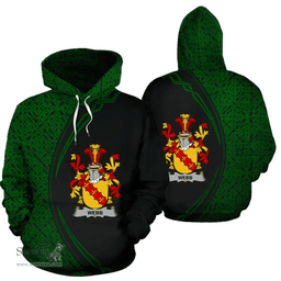 Irish Webb Coat of Arms Irish Family Crest Hoodie Black Green Circle Style Hoodie