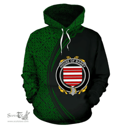 Irish House of BARRY Coat of Arms Irish Family Crest Hoodie Black Green Circle Style Hoodie