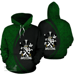 Irish Dobbs Coat of Arms Irish Family Crest Hoodie Black Green Circle Style Hoodie