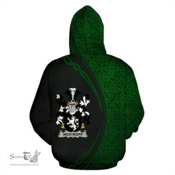 Irish Westropp Coat of Arms Irish Family Crest Hoodie Black Green Circle Style Hoodie