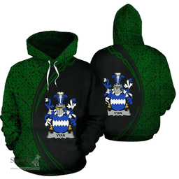 Irish Vyan Coat of Arms Irish Family Crest Hoodie Black Green Circle Style Hoodie