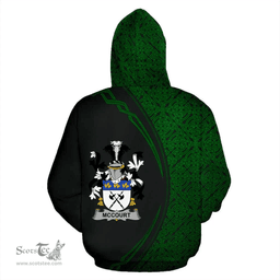 Irish McCourt Coat of Arms Irish Family Crest Hoodie Black Green Circle Style Hoodie