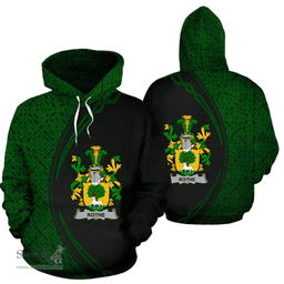 Irish Rothe Coat of Arms Irish Family Crest Hoodie Black Green Circle Style Hoodie
