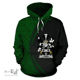 Irish Lambe Coat of Arms Irish Family Crest Hoodie Black Green Circle Style Hoodie