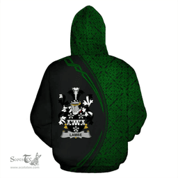 Irish Lambe Coat of Arms Irish Family Crest Hoodie Black Green Circle Style Hoodie
