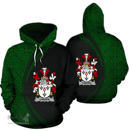 Irish Carden Coat of Arms Irish Family Crest Hoodie Black Green Circle Style Hoodie