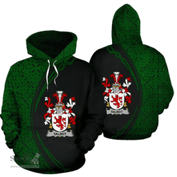 Irish Talbot Coat of Arms Irish Family Crest Hoodie Black Green Circle Style Hoodie