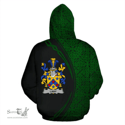 Irish Lany or Laney Coat of Arms Irish Family Crest Hoodie Black Green Circle Style Hoodie