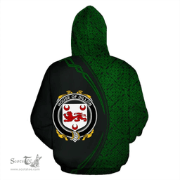 Irish House of DILLON Coat of Arms Irish Family Crest Hoodie Black Green Circle Style Hoodie