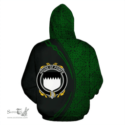 Irish House of POWER Coat of Arms Irish Family Crest Hoodie Black Green Circle Style Hoodie