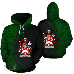 Irish Byrne or O'Byrne Coat of Arms Irish Family Crest Hoodie Black Green Circle Style Hoodie