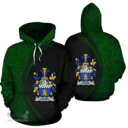 Irish Eagar Coat of Arms Irish Family Crest Hoodie Black Green Circle Style Hoodie