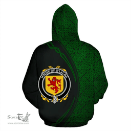 Irish House of O'LALOR Coat of Arms Irish Family Crest Hoodie Black Green Circle Style Hoodie