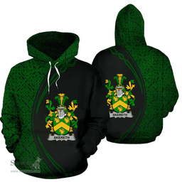 Irish Skereth or Skerret Coat of Arms Irish Family Crest Hoodie Black Green Circle Style Hoodie