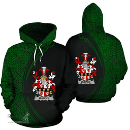 Irish Murphy (Muskerry) Coat of Arms Irish Family Crest Hoodie Black Green Circle Style Hoodie
