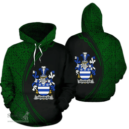 Irish Venables Coat of Arms Irish Family Crest Hoodie Black Green Circle Style Hoodie