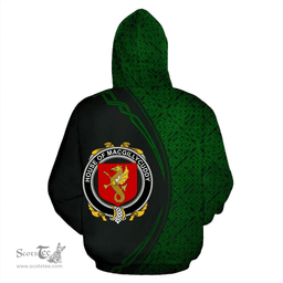 Irish House of MACGILLYCUDDY Coat of Arms Irish Family Crest Hoodie Black Green Circle Style Hoodie