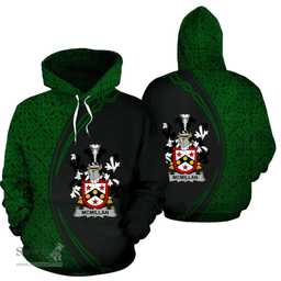 Irish McMillan Coat of Arms Irish Family Crest Hoodie Black Green Circle Style Hoodie