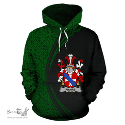 Irish Phaire Coat of Arms Irish Family Crest Hoodie Black Green Circle Style Hoodie