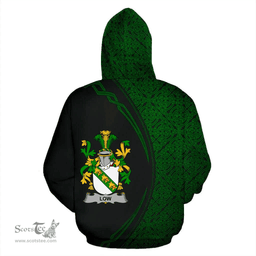 Irish Low Coat of Arms Irish Family Crest Hoodie Black Green Circle Style Hoodie