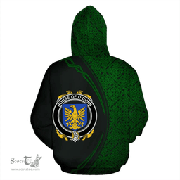 Irish House of O'DUNN Coat of Arms Irish Family Crest Hoodie Black Green Circle Style Hoodie