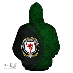 Irish House of MACGEOGHEGAN Coat of Arms Irish Family Crest Hoodie Black Green Circle Style Hoodie